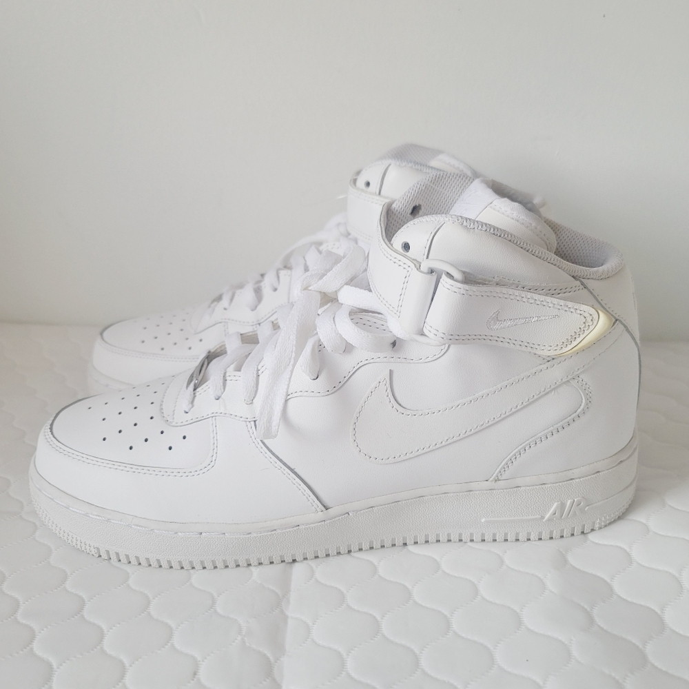 Nike Air Force  Mid 315123-111 Triple White Basketball Shoes Sneakers Size 12